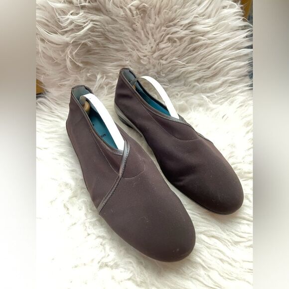 Thierry Rabotin Microfiber/Nappa Trim Flats Brown 7 - Picture 2 of 10